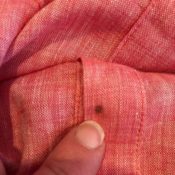 Chicos pink red linen button down top size 2 or Medium lagenlook - Picture 11 of 16